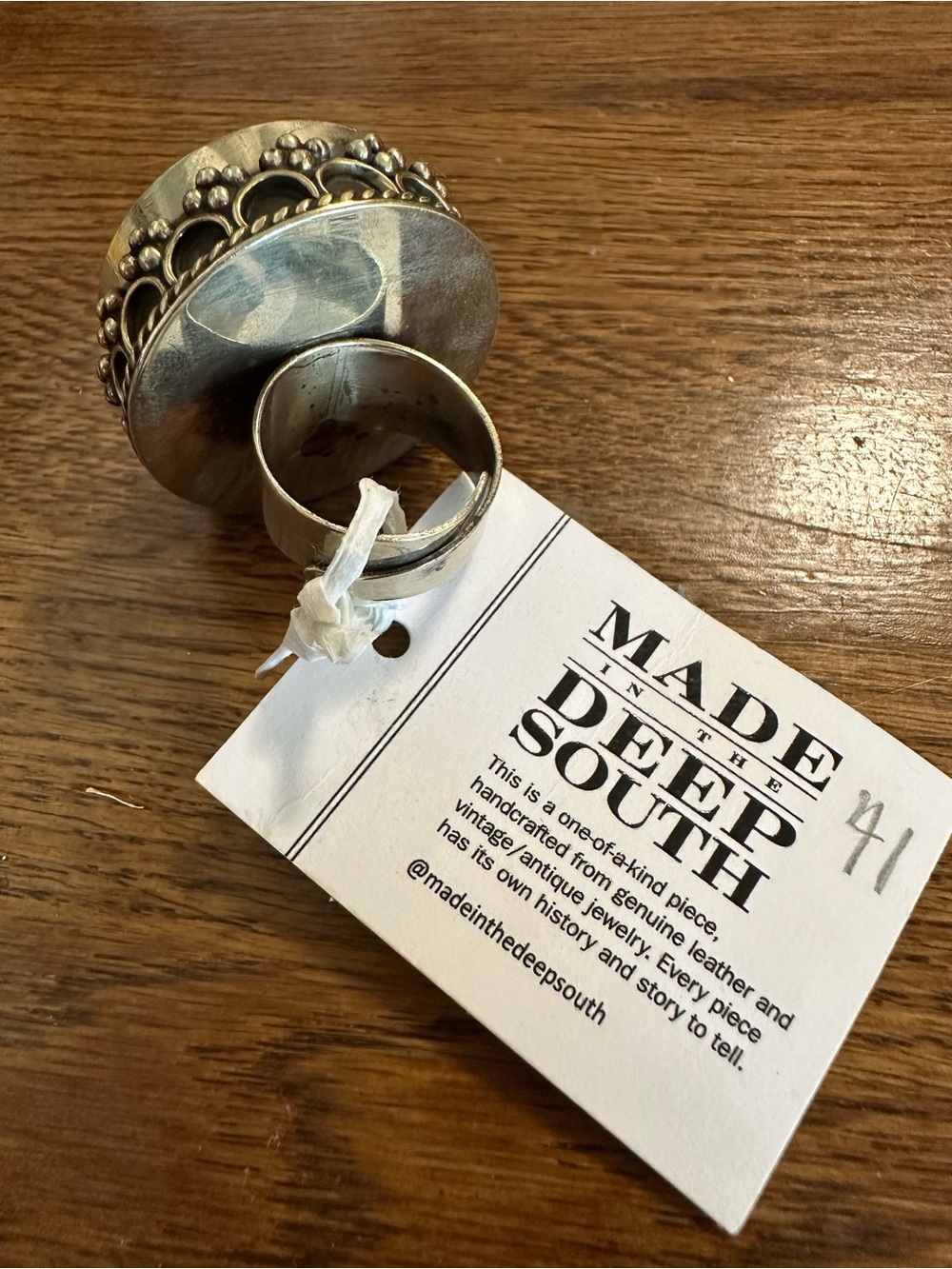 Made In The Deep South 1930’s Silver Coin Statement Ring - Adjustable - MIDS - Picture 10 of 11